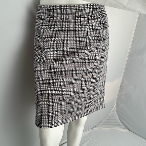 MICHAEL Michael Kors multicolor gray white black plaid stretch pencil skirt - Picture 1 of 12